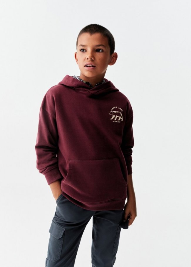 Mango Sudadera mensaje algodón - Vino