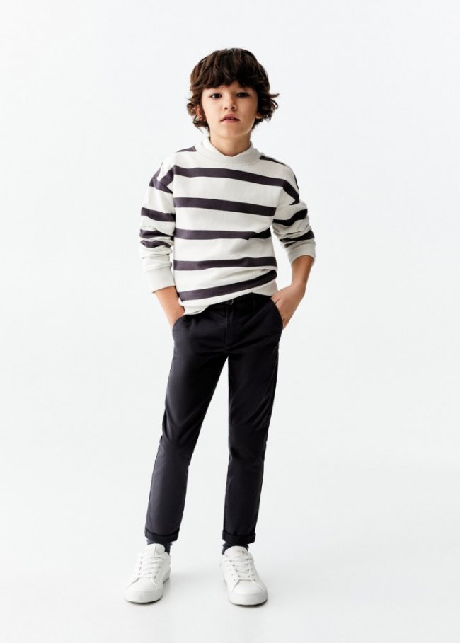 Mango Pantalón chino algodón - Gris medio
