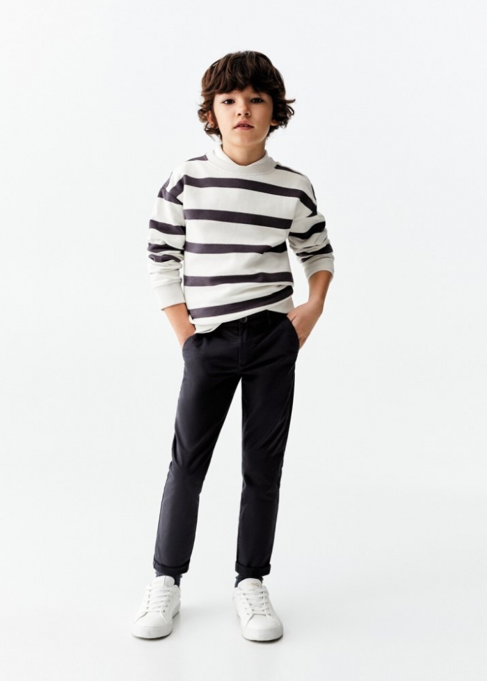 Mango Pantalón chino algodón - Gris medio