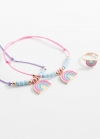 Mango Set collar pulsera y anillo - Lila