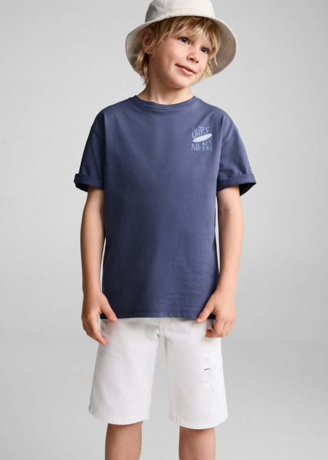 Mango Camiseta estampada surf - Azul noche