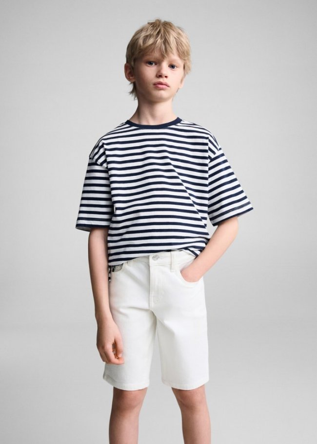 Mango Bermudas vaqueras slim fit - Blanco