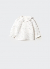 Mango Blusa algodón estampada - Blanco roto