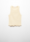Mango Camiseta tirantes canalé - Amarillo