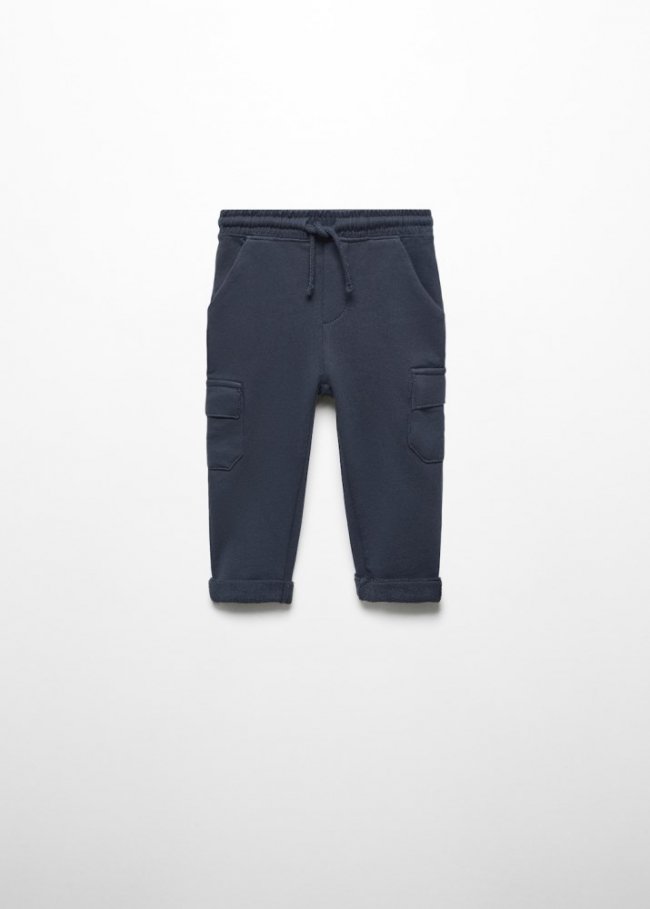 Mango Pantalón jogger algodón - Azul marino oscuro