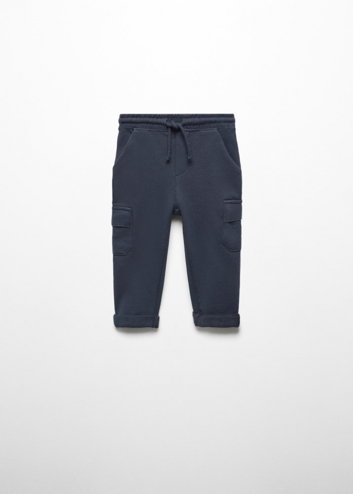 Mango Pantalón jogger algodón - Azul marino oscuro