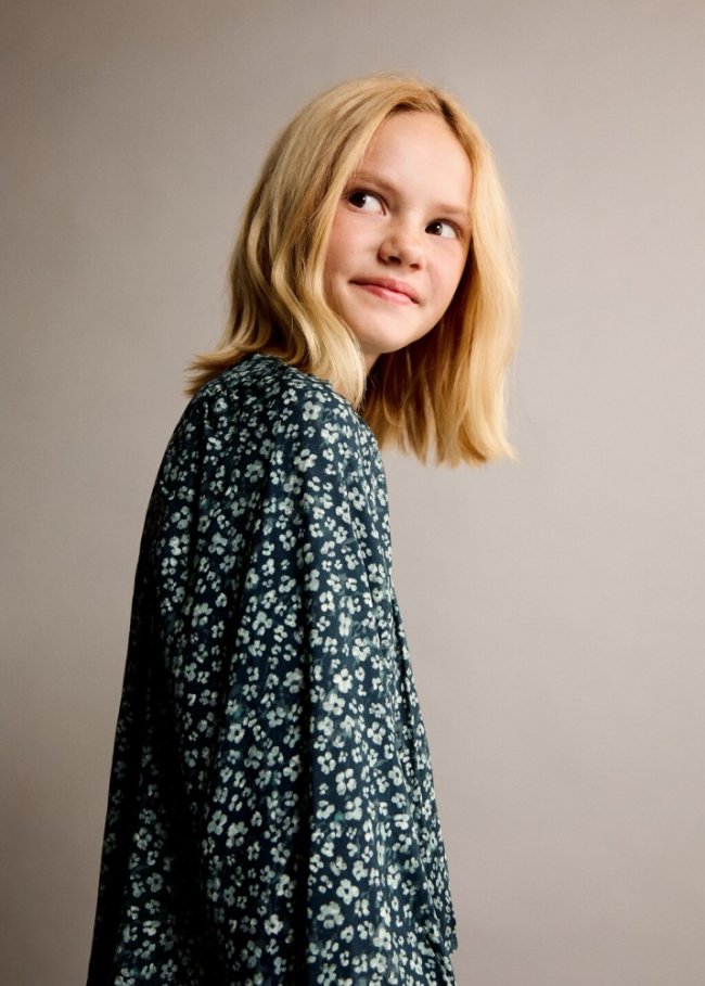Mango Blusa estampado floral - Verde