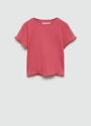Mango Camiseta manga corta canalé - Fresa