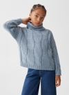 Mango Jersey punto cuello alto - Azul