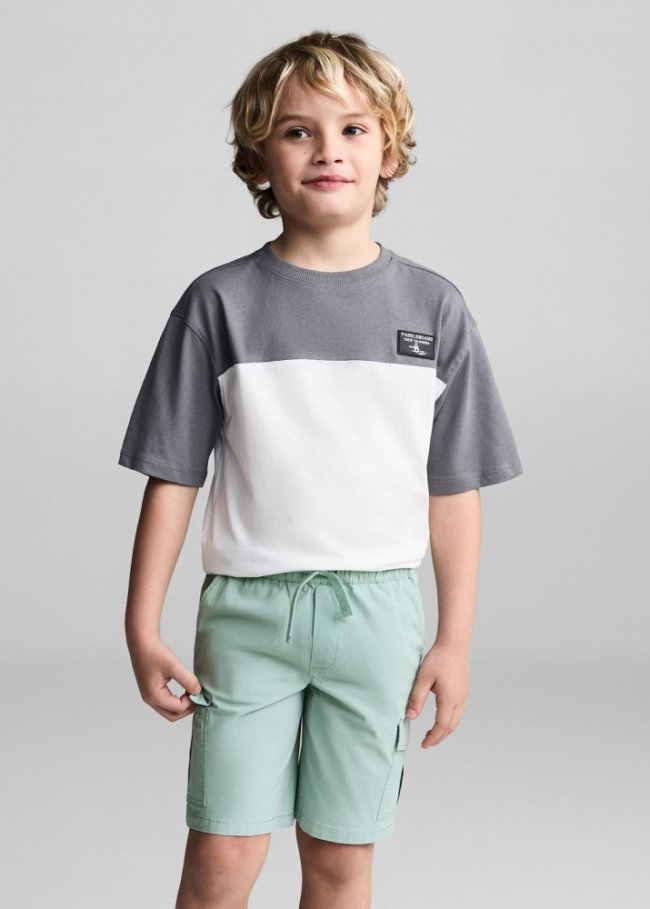Mango Bermudas bolsillos cargo - Turquesa