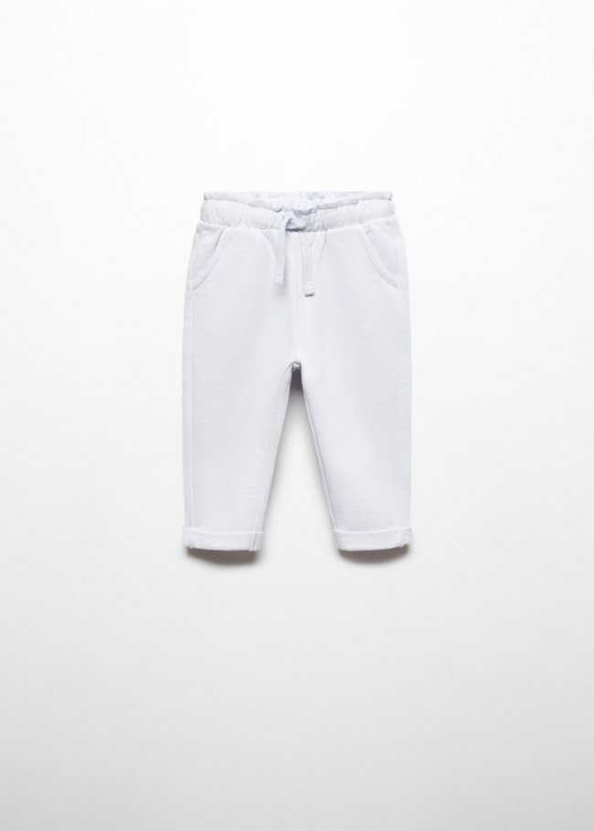 Mango Pantalón jogger algodón - Azul celeste
