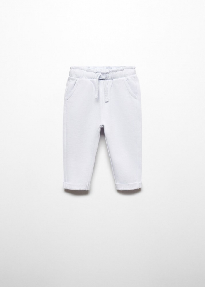 Mango Pantalón jogger algodón - Azul celeste