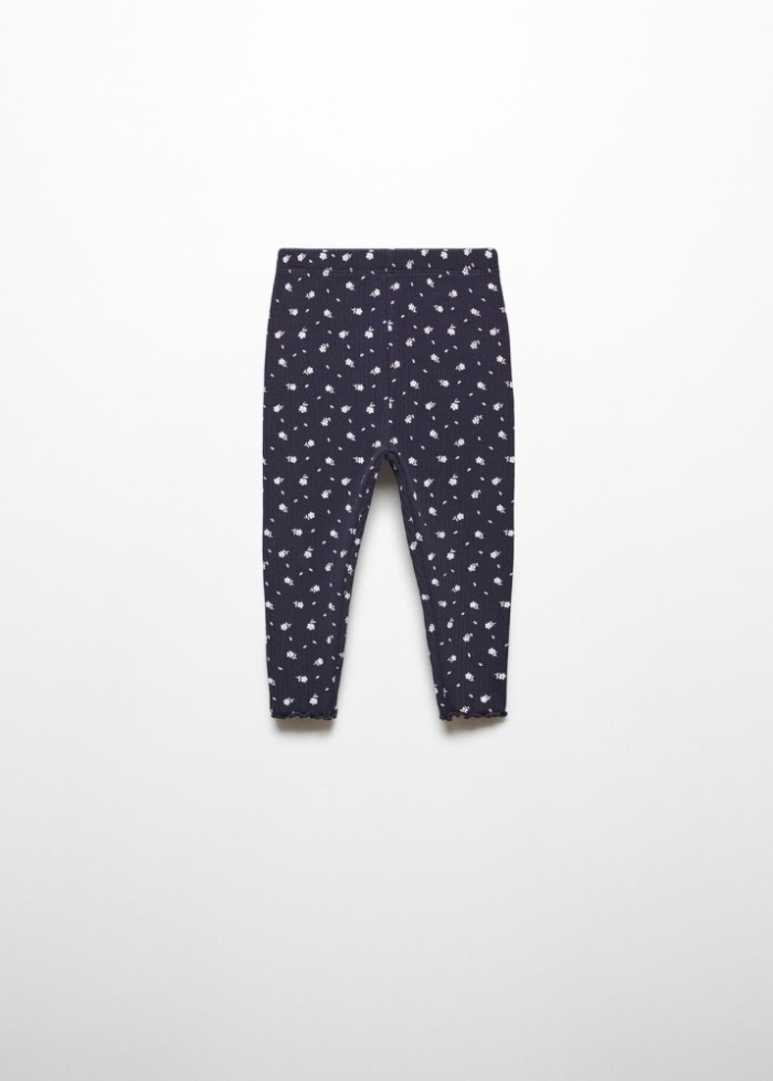 Mango Leggings estampado floral - Azul marino oscuro