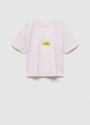 Mango Camiseta estampado lentejuelas - Morado claro/pastel