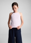 Mango Camiseta tirantes rayas - Morado claro/pastel