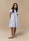 Mango Vestido algodón estampado - Azul