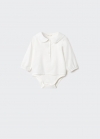 Mango Body blusa algodón - Blanco roto