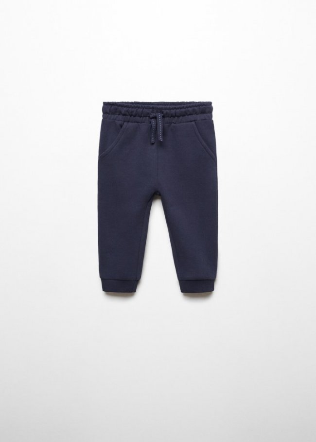 Mango Pantalón jogger algodón - Azul marino oscuro