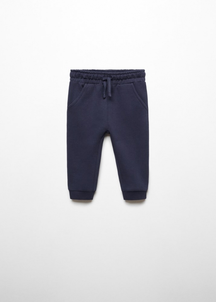 Mango Pantalón jogger algodón - Azul marino oscuro