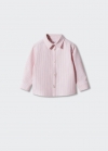 Mango Camisa vestir regular fit rayas - Rosa