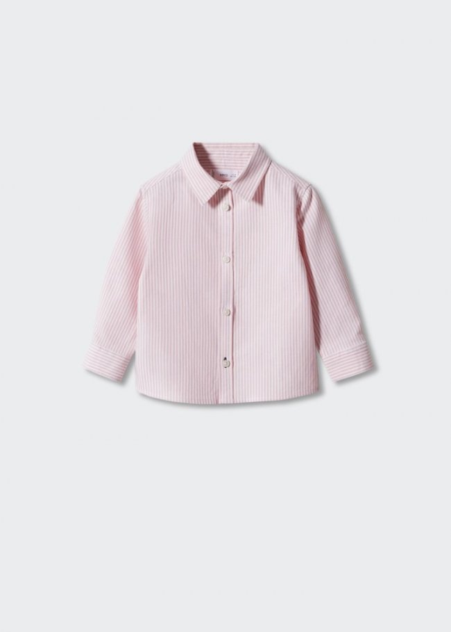 Mango Camisa vestir regular fit rayas - Rosa