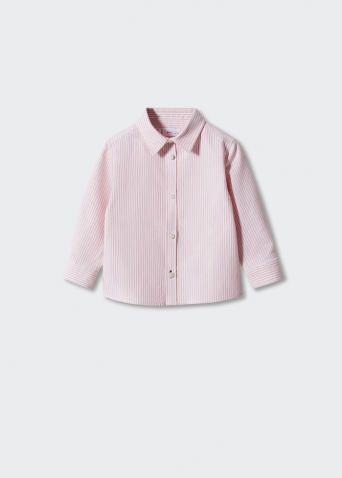 Mango Camisa vestir regular fit rayas - Rosa