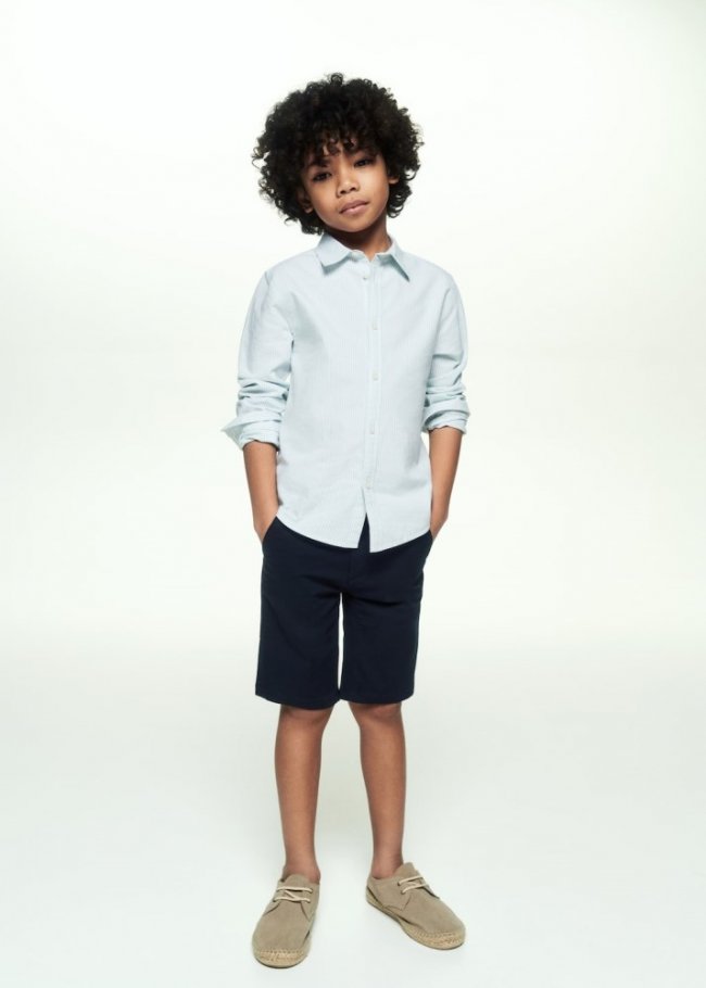 Mango Bermudas chino lino - Azul marino oscuro