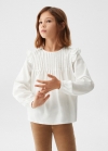 Mango Blusa algodón volantes - Blanco roto