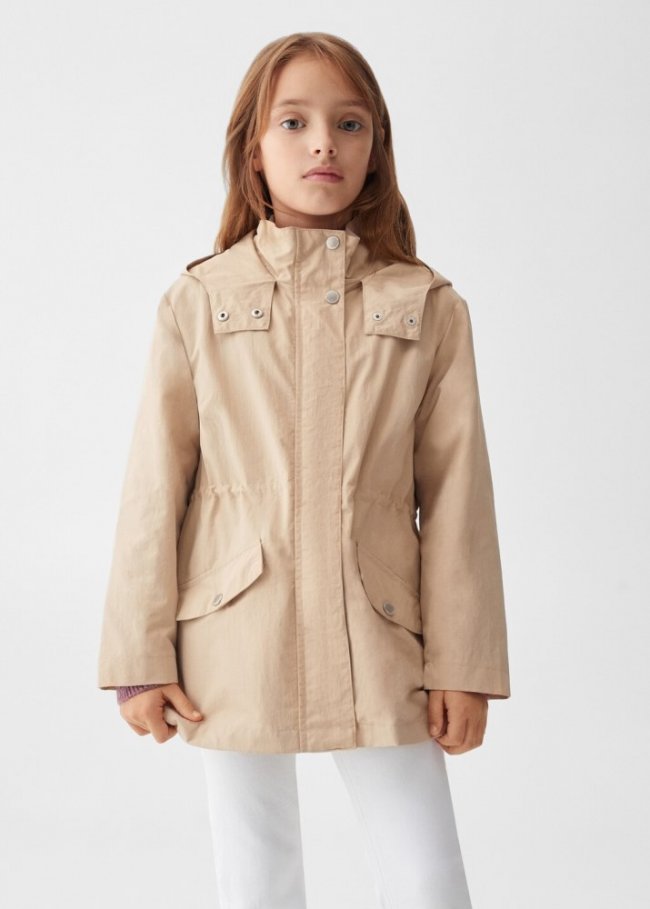 Mango Parka impermeable capucha - Arena