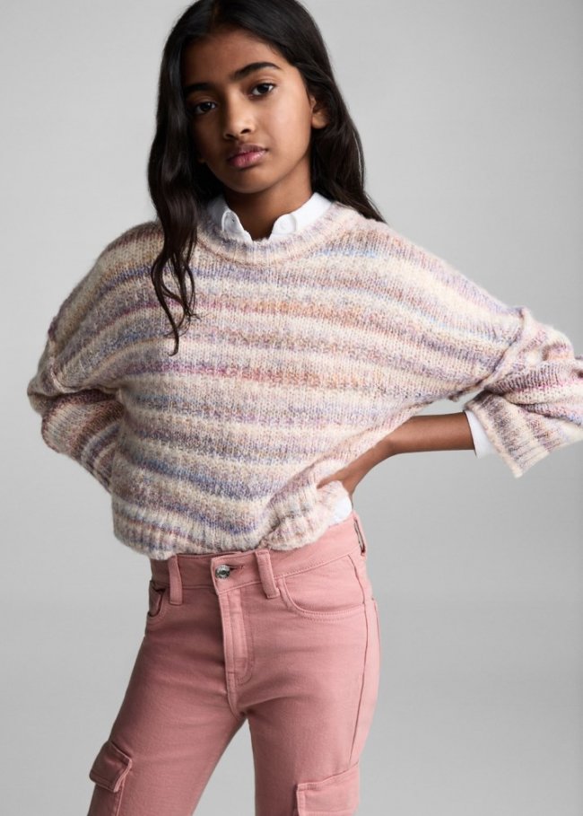 Mango Jeans flare cargo - Rosa