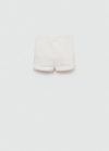 Mango Short algodón botones - Blanco roto