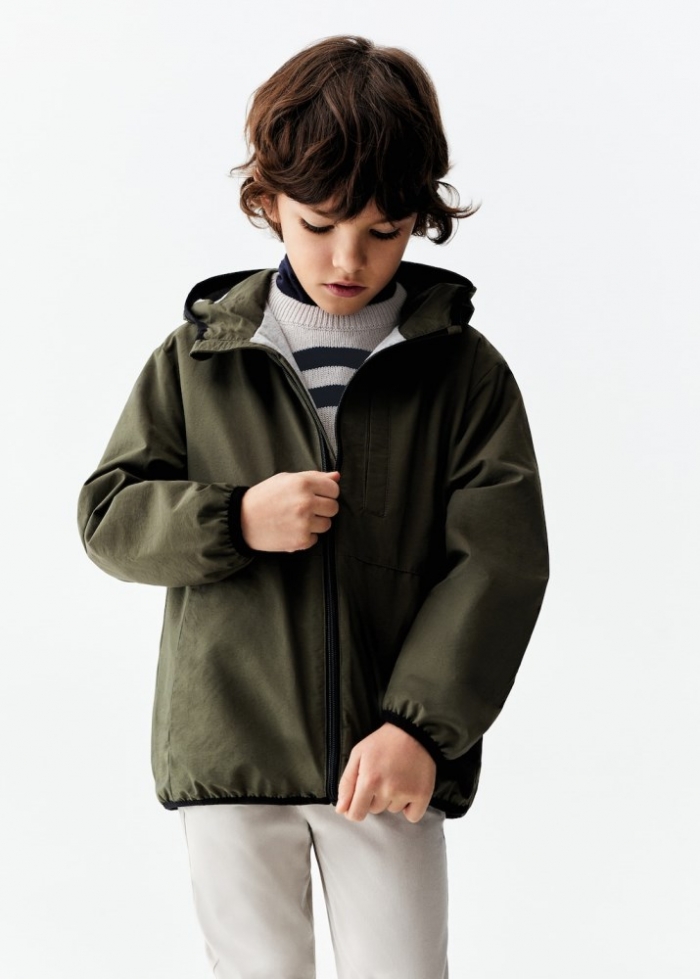 Mango Parka impermeable capucha - Khaki