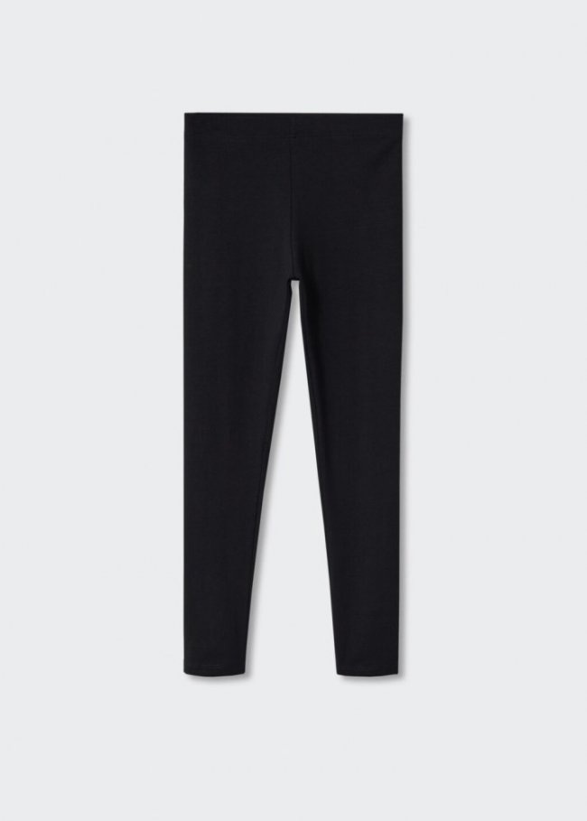 Mango Leggings básico algodón - Negro