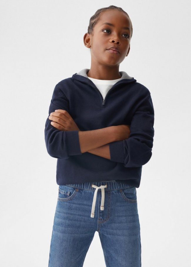 Mango Jeans cintura elástica - Azul medio