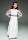 Mango Vestido plumeti lazo - Blanco