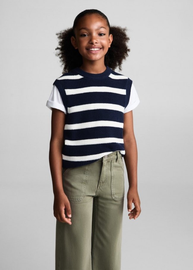 Mango Jeans Wideleg bolsillos - Khaki