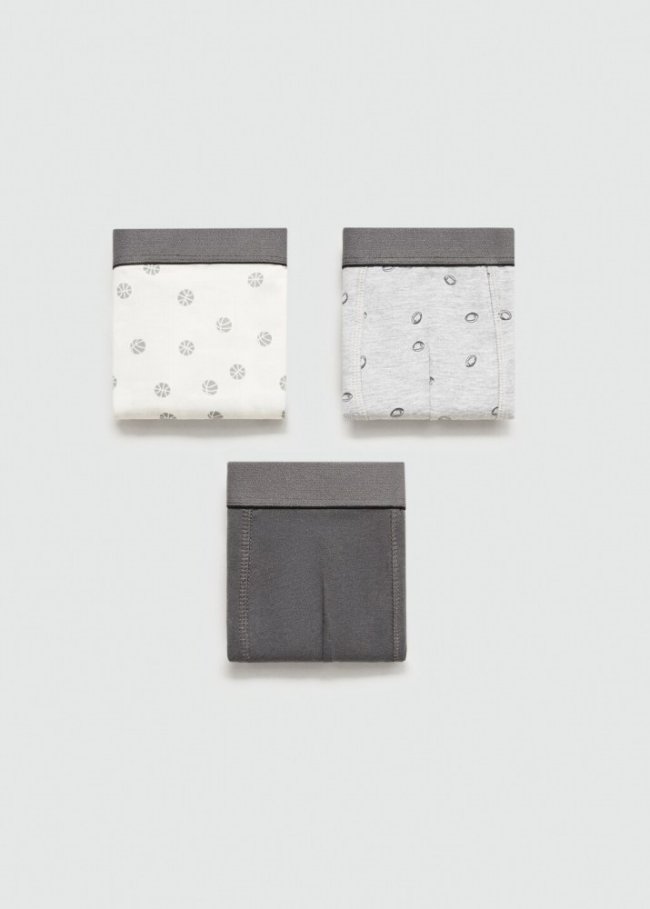 Mango Pack 3 bóxers combinados - Gris medio vigoré