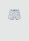Mango Bermudas estampado hojas - Azul celeste