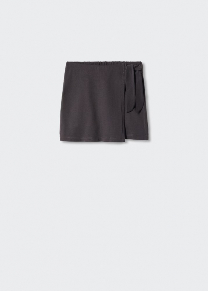 Mango Falda pantalón lazo - Gris antracita