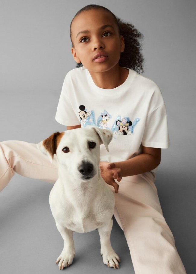 Mango Camiseta Minnie Mouse - Blanco roto