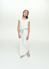 Mango Pantalón lazo bambula - Blanco