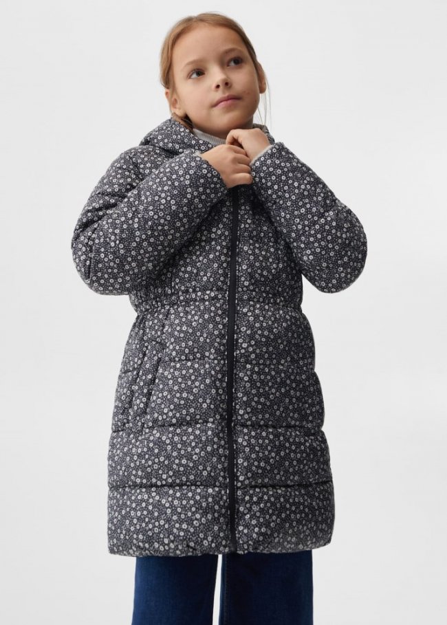 Mango Anorak largo acolchado - Negro