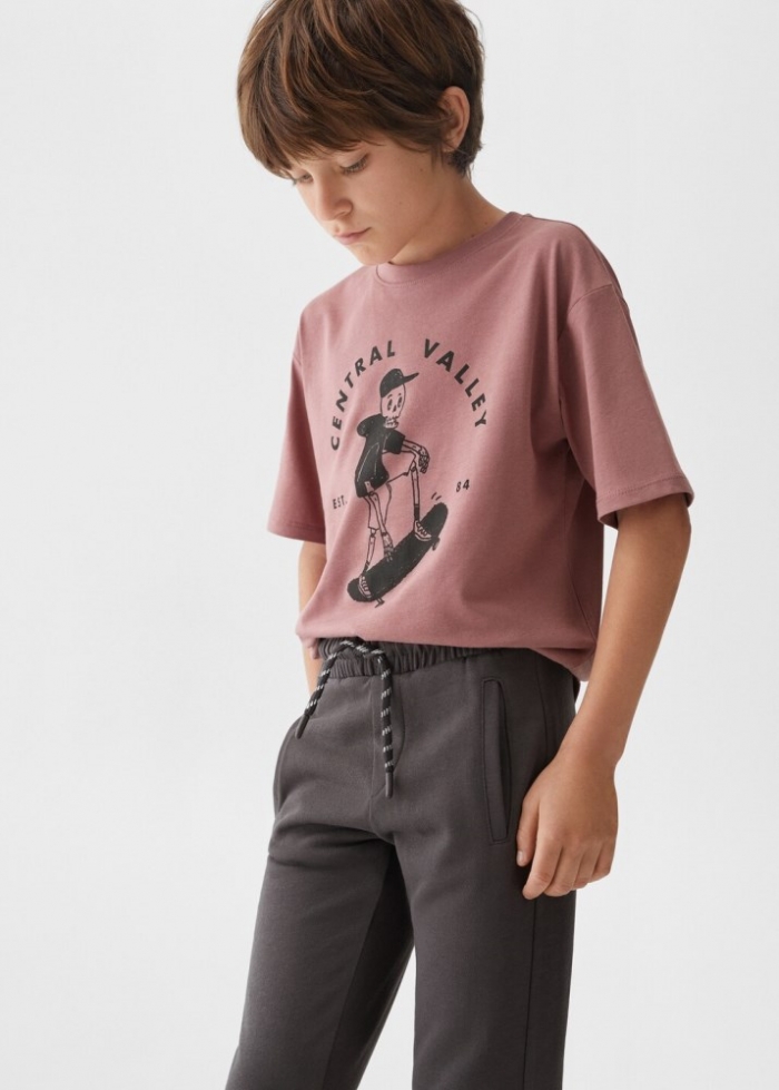 Mango Pantalón jogger cordón - Gris antracita