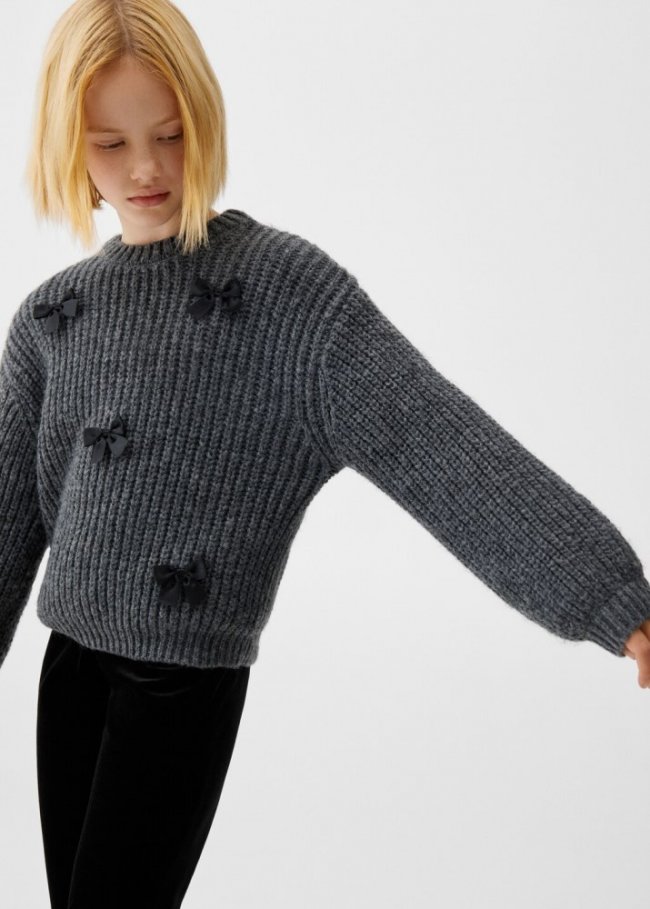 Mango Jersey punto lazo - Gris antracita