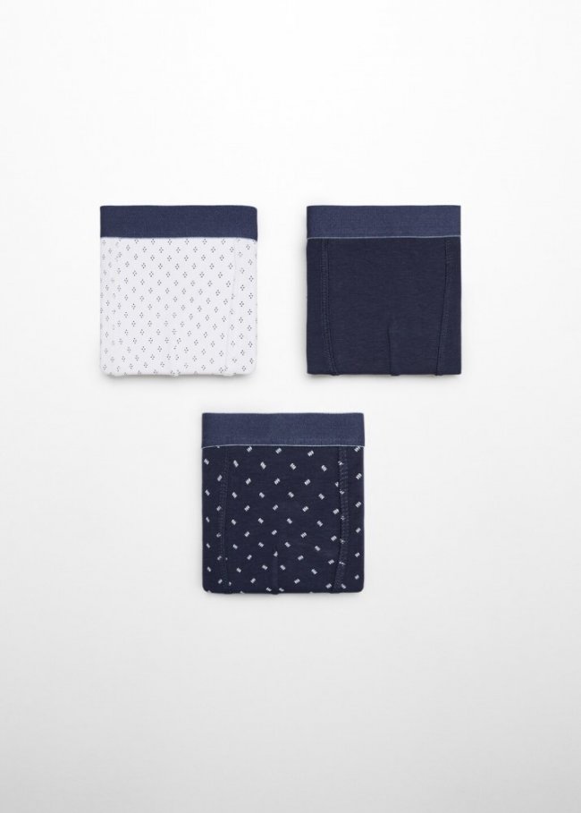 Mango Pack 3 bóxers estampados - Azul marino oscuro