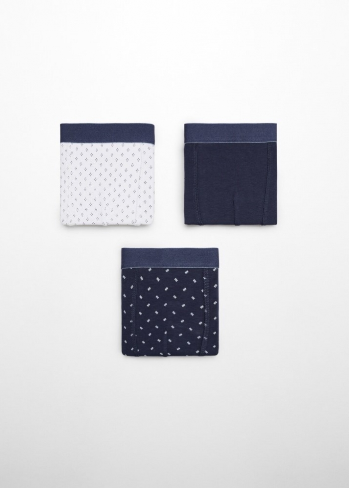 Mango Pack 3 bóxers estampados - Azul marino oscuro