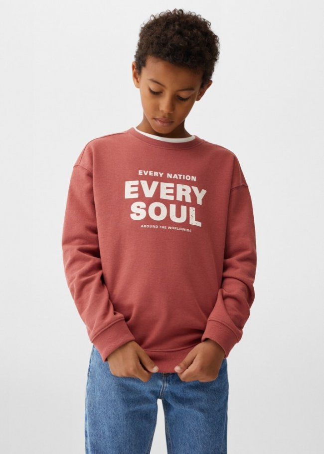 Mango Sudadera algodón mensaje - Cereza