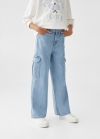 Mango Jeans rectos estilo cargo - Azul medio