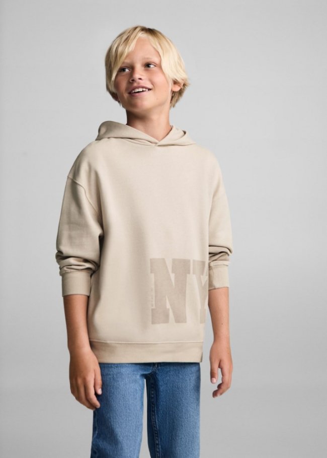 Mango Sudadera algodón estampada - Arena