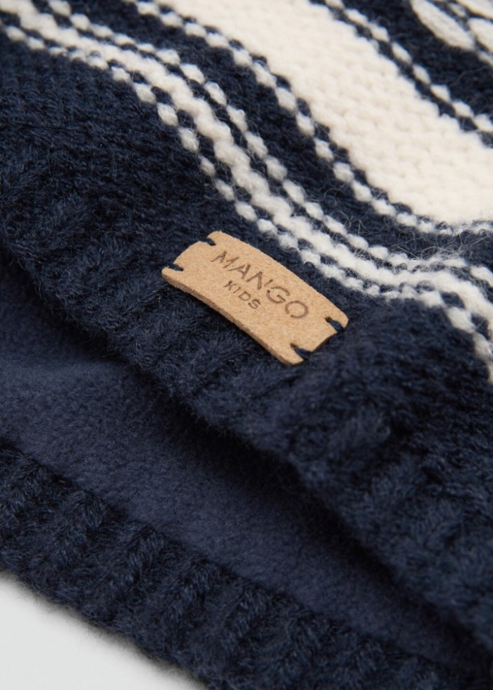 Mango Bufanda punto bicolor - Azul marino oscuro